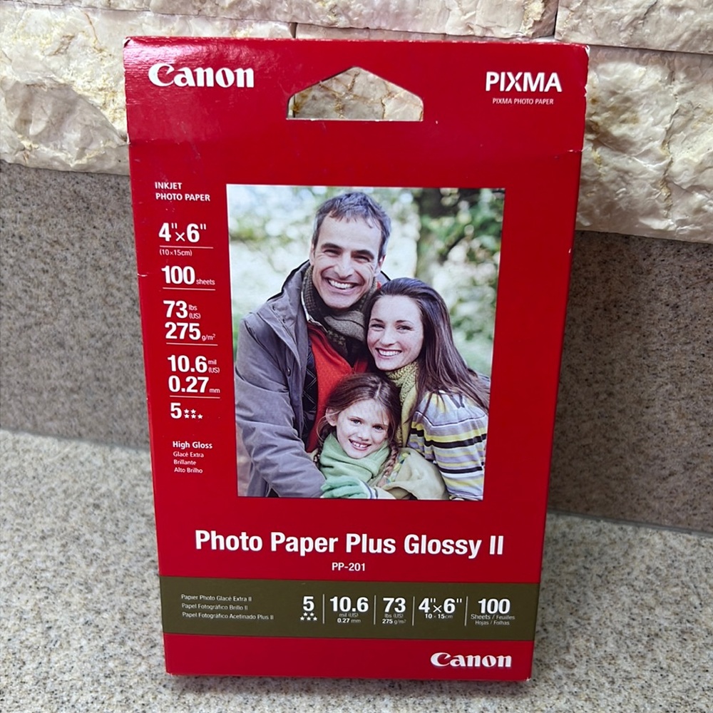 Canon Pixma Photo Paper Plus Glossy II PP-201 4”X6” inkjet photo 100 sheets NEW